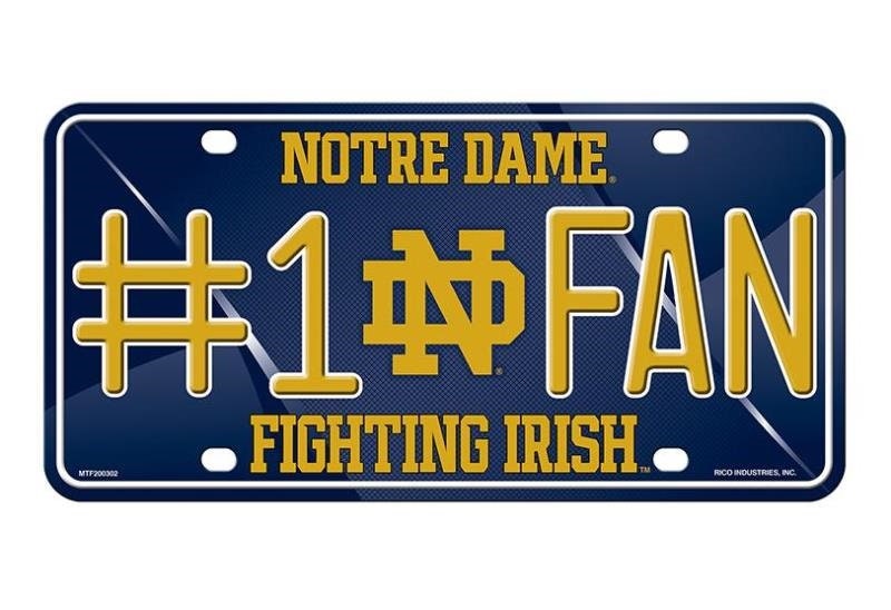 NOTRE DAME Fighting Irish Fan Metal License Plate Sign Novelty Vanity Craft Supply