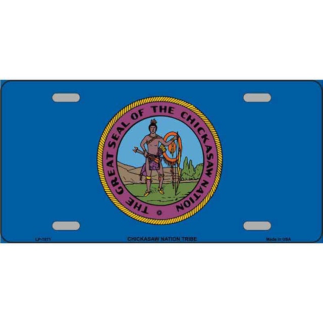CHICKASAW NATION FLAG Metal License Plate Sign Novelty Vanity Craft Supply