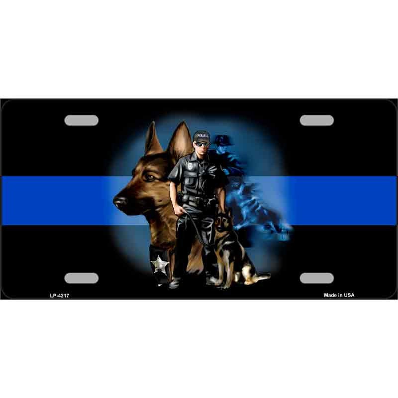 THIN BLUE LINE Police k9 Metal License Plate Sign Novelty Vanity Craft Supply