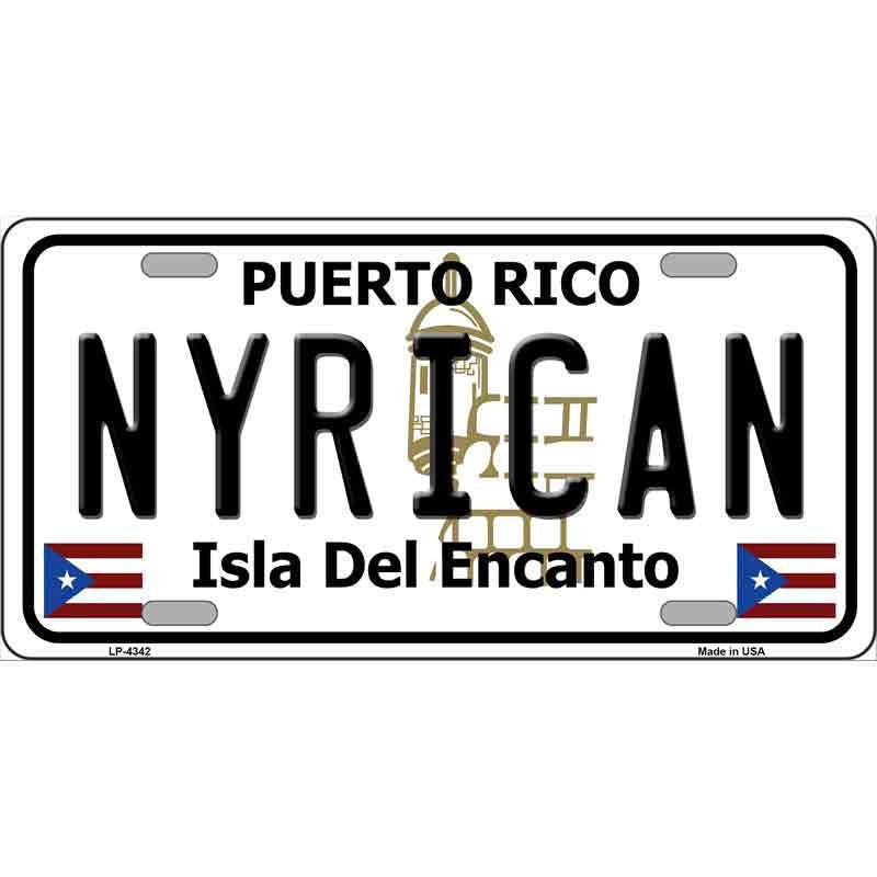 NYRICAN PUERTO RICO Metal License Plate Sign Novelty Vanity Craft Supply