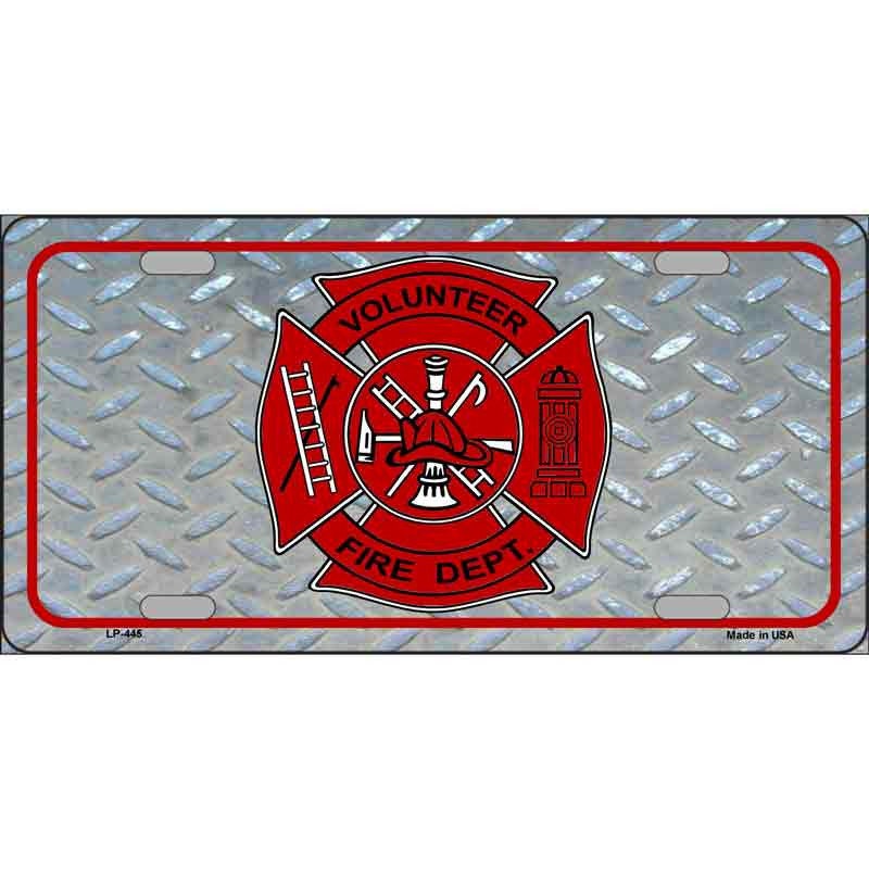 VOL FIRE DEPARTMENT Metal License Plate Sign Novelty Vanity Craft Supply