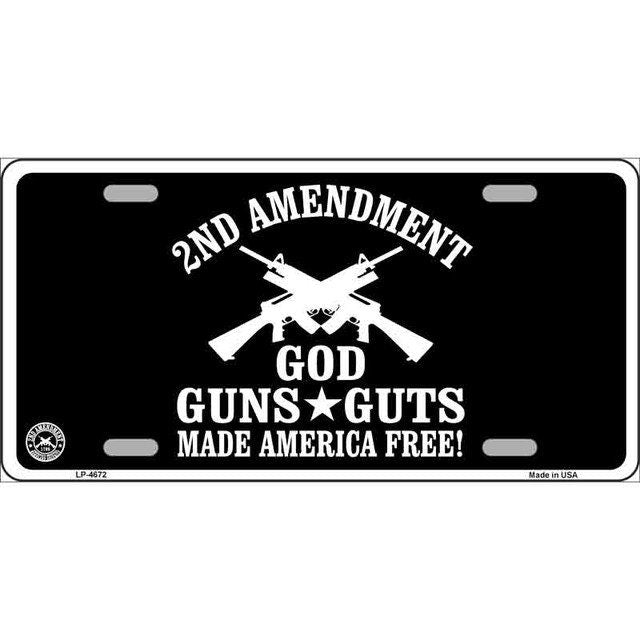 God Guns And Guts Metal License Plate Sign Novelty Vanity Craft Supply