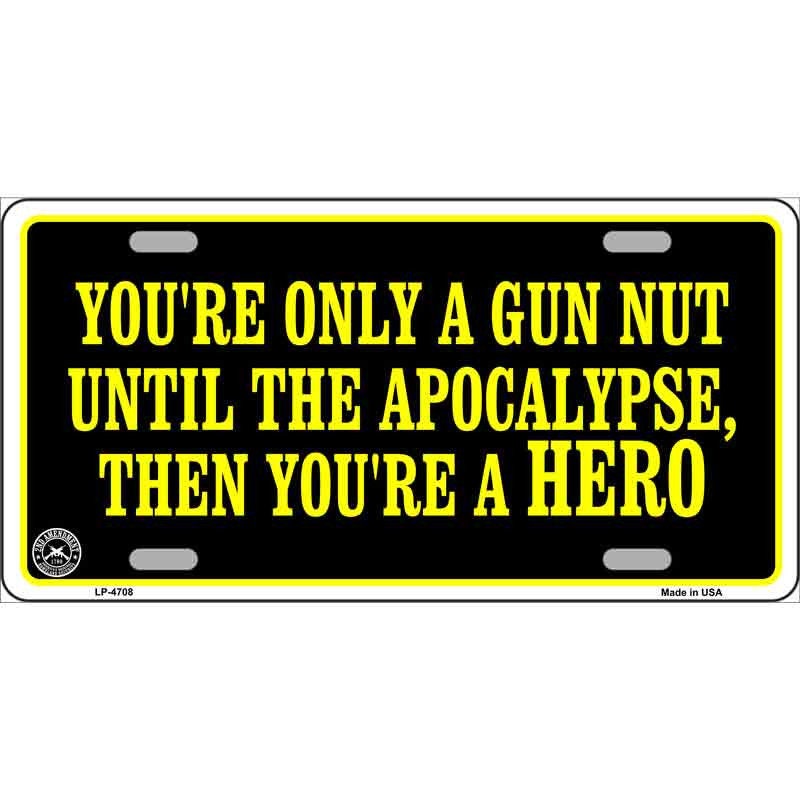 GUN NUT Metal License Plate Sign Novelty Vanity Craft Supply