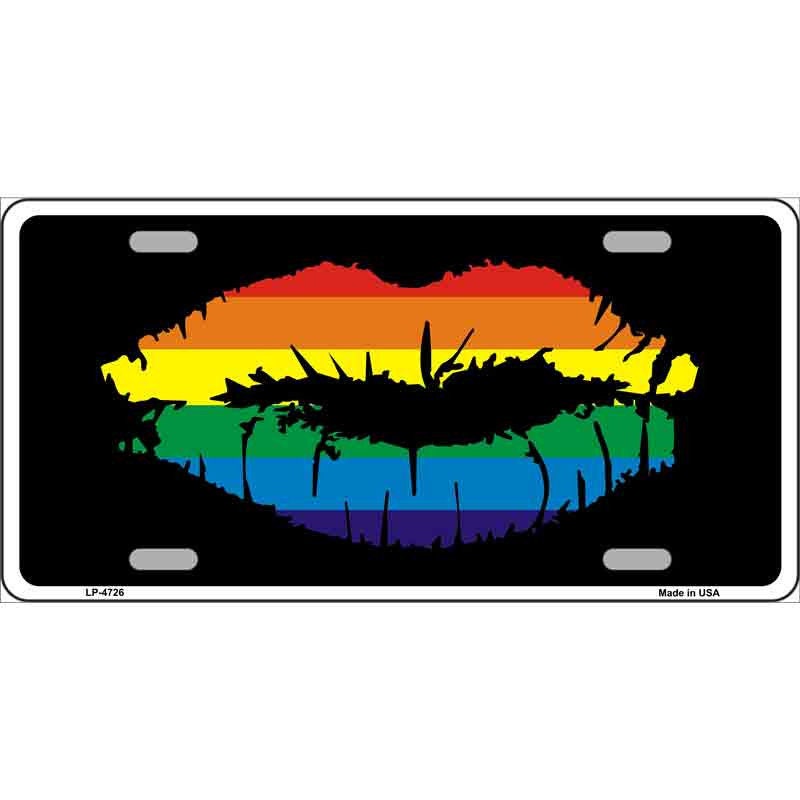 RAINBOW LIPS Metal License Plate Sign Novelty Vanity Craft Supply