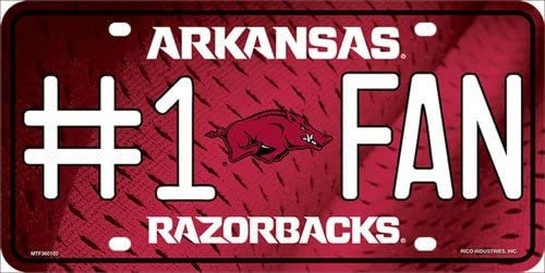 ARKANSAS RAZORBACKS Fan Metal License Plate Sign Novelty Vanity Craft Supply