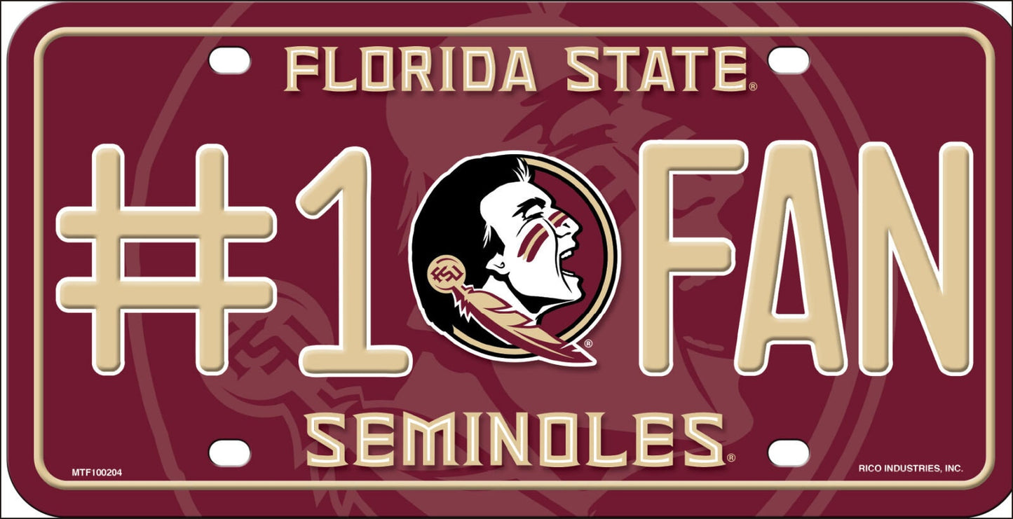 FLORIDA STATE SEMINOLES Fan Metal License Plate Sign Novelty Vanity Craft Supply