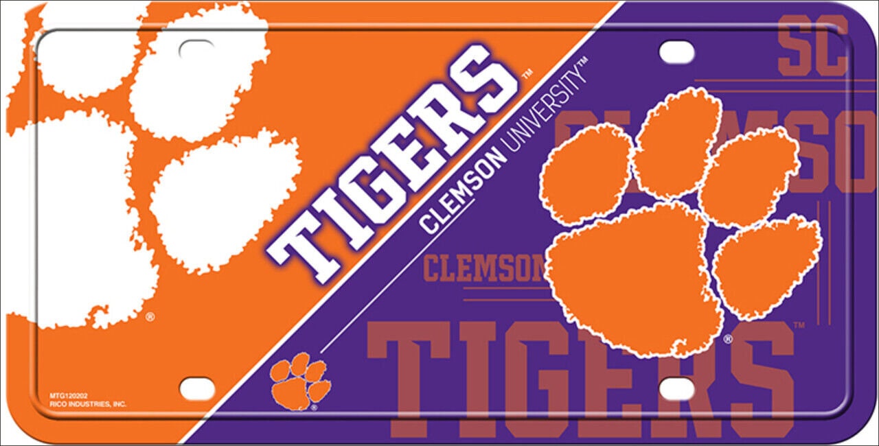 CLEMSON TIGERS Metal License Plate Sign Novelty Vanity Craft Supply
