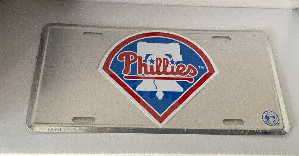 PHILADELPHIA PHILLIES Chrome Metal License Plate Sign Novelty Vanity Craft Supply