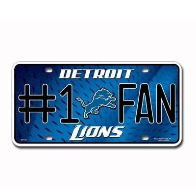 DETROIT LIONS Fan Metal License Plate Sign Novelty Vanity Craft Supply