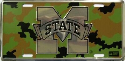 MISSISSIPPI STATE Bulldogs Chrome Camouflage Metal License Plate Sign Novelty Vanity Craft Supply