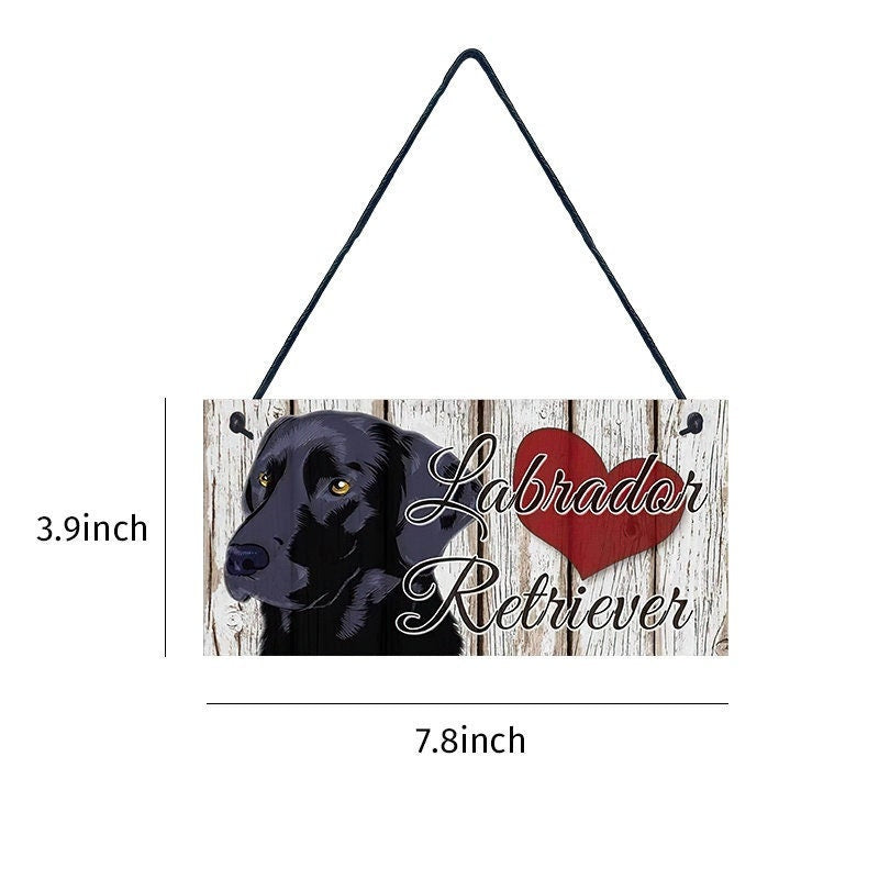 BLACK LABRADOR Dog Wood Plaque - Heart Black Lab - Sign Approx 4x8 - Dog Lover Dog Wall Hanging Craft Supply