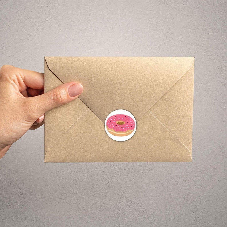 500 Donut Stickers - Small 1" Teacher Reward Stickers, Incentive Roll Sticker For School Party Gift Wrapping Craft Supply