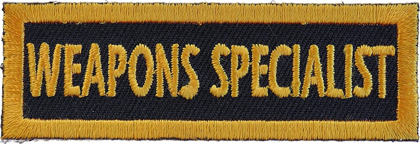 Weapons Specialist Name Tag Patch - 3x1 inch – Biker Embroidered Patch Appliqué Craft Supply