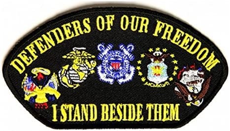 Defenders Of Our Freedom I Stand Beside Them Patch - 5x2.75 inch – Patriotic Embroidered Patch Appliqué Craft Supply