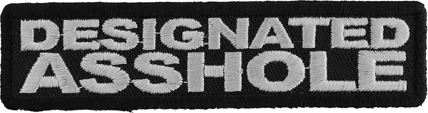 Designated Asshole Patch - 4x1 inch – Funny Motorcycle Embroidered Patch Appliqué Craft Supply