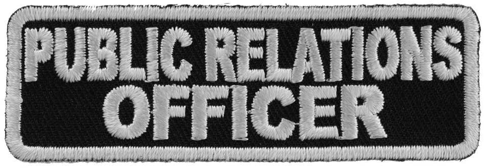 Public Relations Officer Patch - 3x1 inch – Biker Embroidered Patch Appliqué Craft Supply