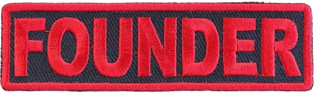 Founder Patch Red - 3.5x1 inch – Biker Embroidered Patch Appliqué Craft Supply