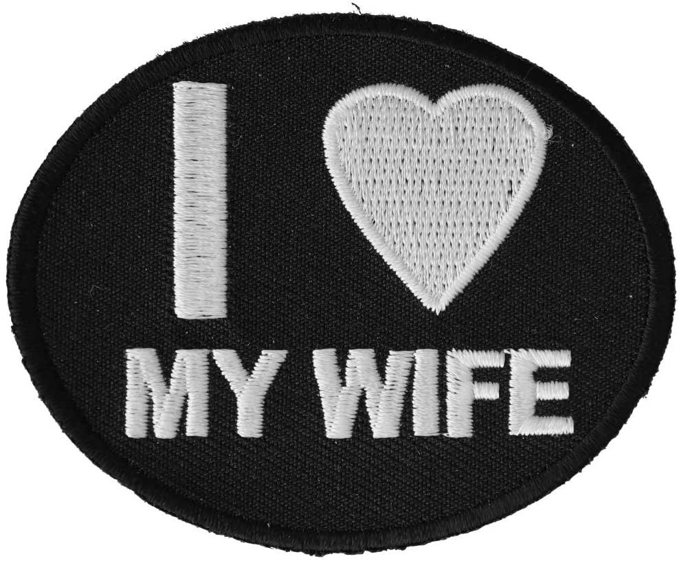 I Love My Wife Patch - 2.75x2.25 inch – Motorcycle Embroidered Patch Appliqué Craft Supply