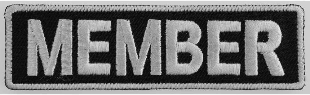 Member Patch 3.5 Inch White - 3.5x1 inch – Biker Embroidered Patch Appliqué Craft Supply