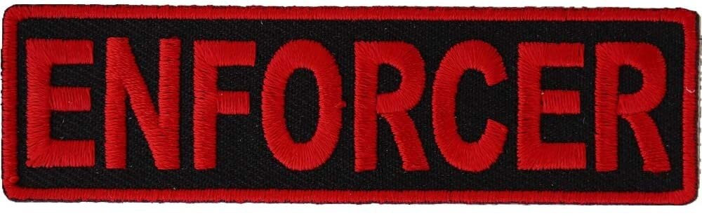 Enforcer Patch in Red 3.5 Inches - 3.5x1 inch – Biker Embroidered Patch Appliqué Craft Supply