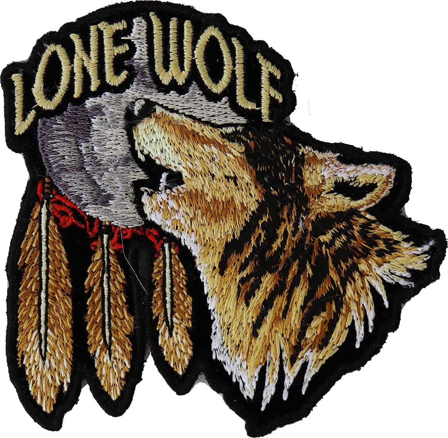 Lone Wolf Howling at The Moon Small Patch - 3.5x3.5 inch – Motorcycle Embroidered Patch Appliqué Craft Supply