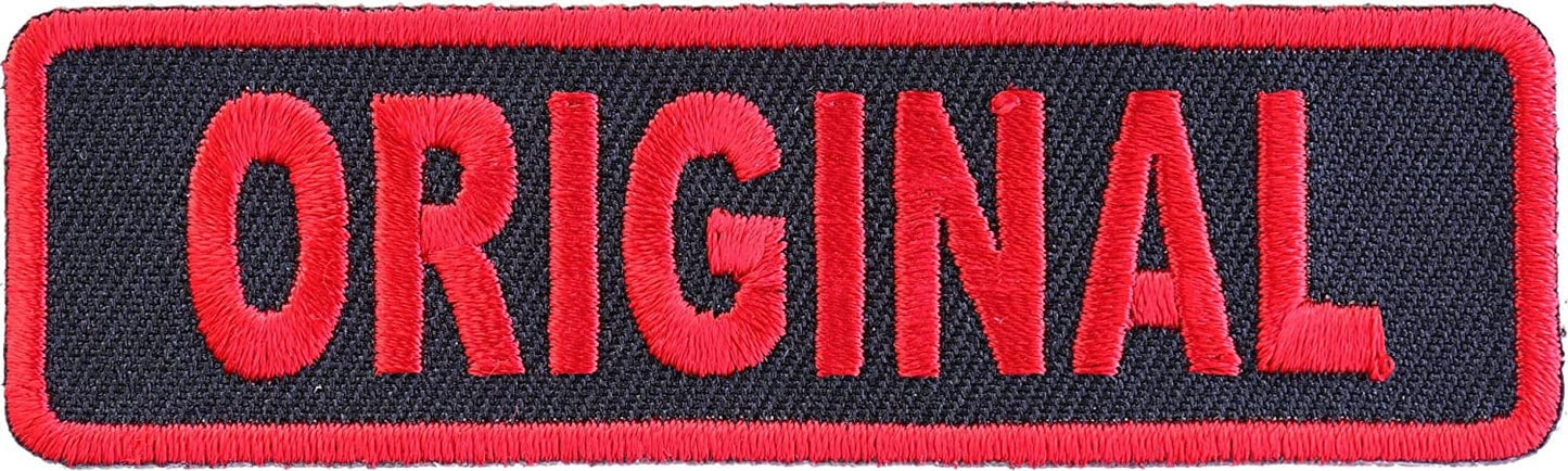 Original Patch in Red - 3.5x1 inch – Biker Embroidered Patch Appliqué Craft Supply