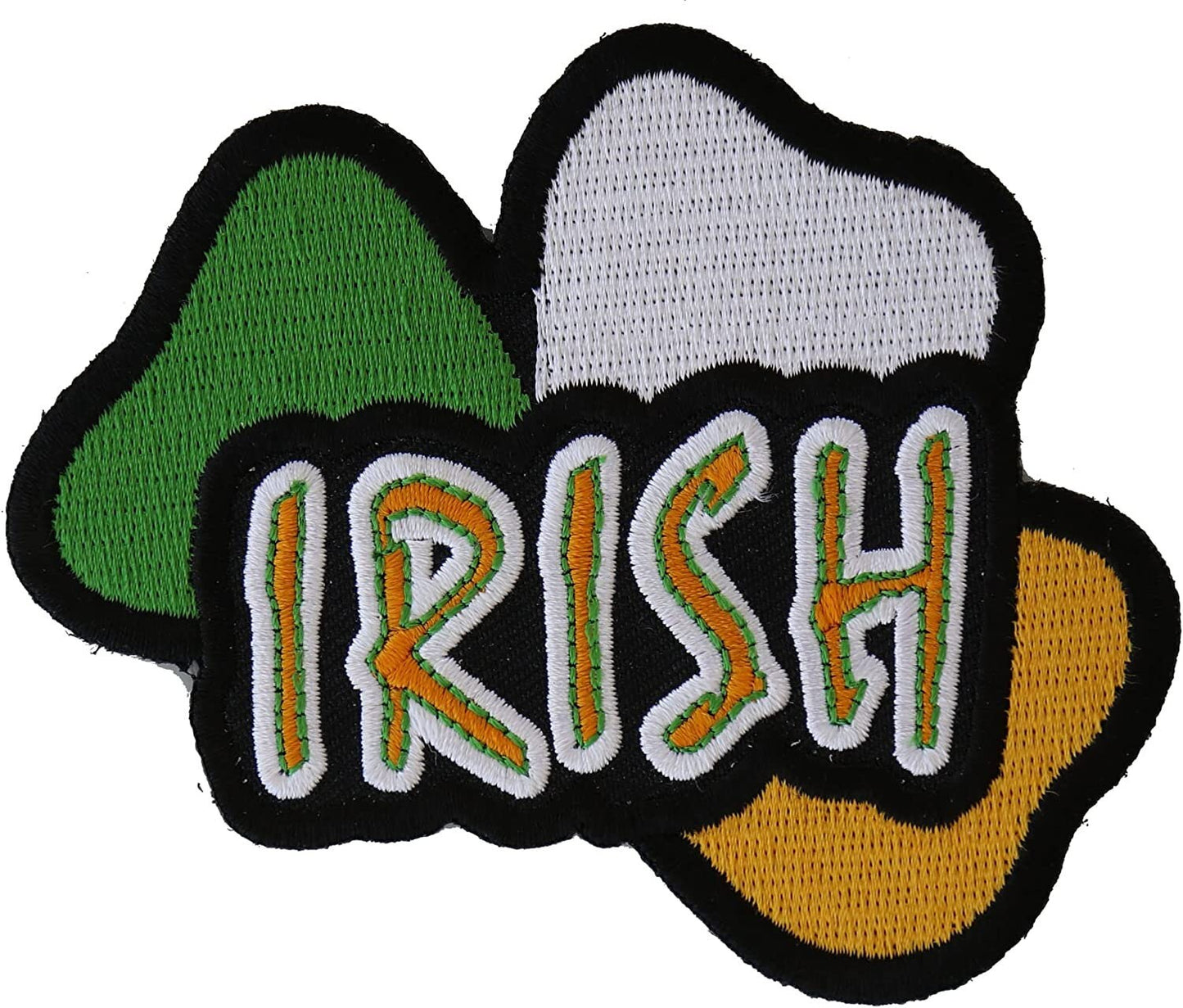 Irish Shamrock Lucky Clover Patch - 4x3 inch – Motorcycle Embroidered Patch Appliqué Craft Supply