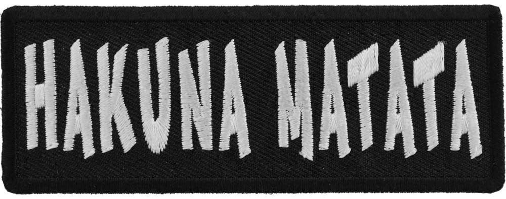 Hakuna Matata Patch - 4x1.5 inch – Funny Embroidered Patch Appliqué Craft Supply