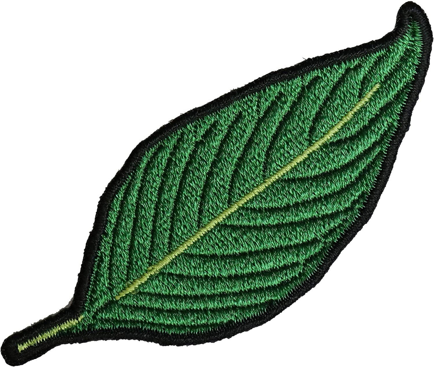 Green Leaf Patch - 3x1.25 inch – Motorcycle Embroidered Patch Appliqué Craft Supply
