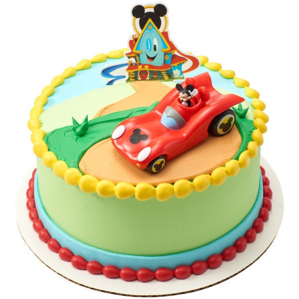 MICKEY MOUSE Funhouse Sweet Adventures Cake Topper - Disney Mickey Birthday Party Cake Decoration - Kids Birthday Decoset Craft Supply