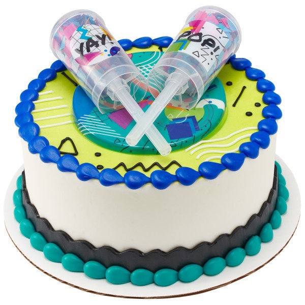 Confetti Launcher Cake Topper - Fun Birthday Party Cake Decoration - Birthday Celebration Decoset Craft Supply