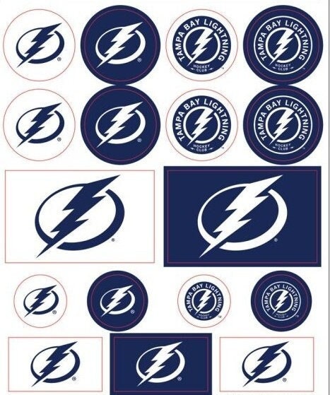 Officially Licensed TAMPA BAY LIGHTNING Sticker Sheet Decal - Vinyl Die-Cut Decal Stickers Set Hockey Craft Supply