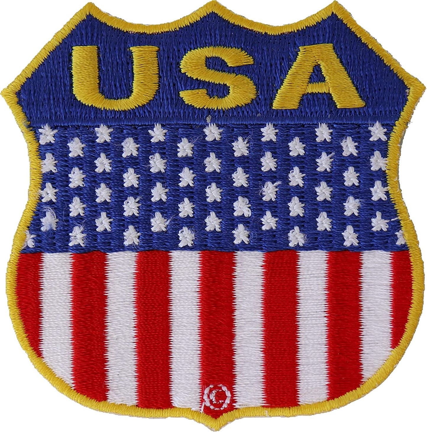 USA Shield Flag Patch - 2.75x2.75 inch – Motorcycle Embroidered Patch Appliqué Craft Supply
