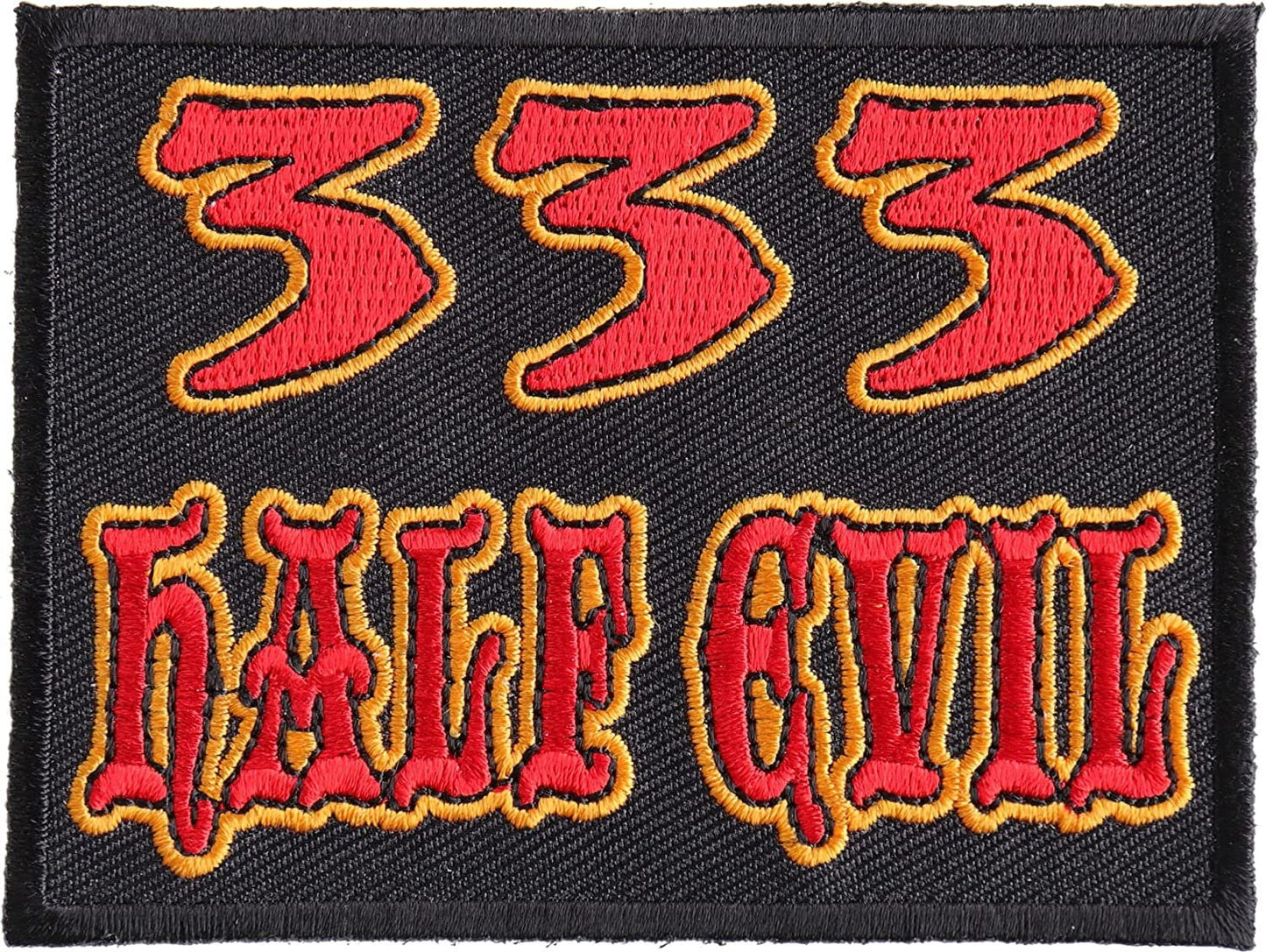 333 Half Evil Patch - 3.5x2.5 inch – Funny Embroidered Patch Appliqué Craft Supply