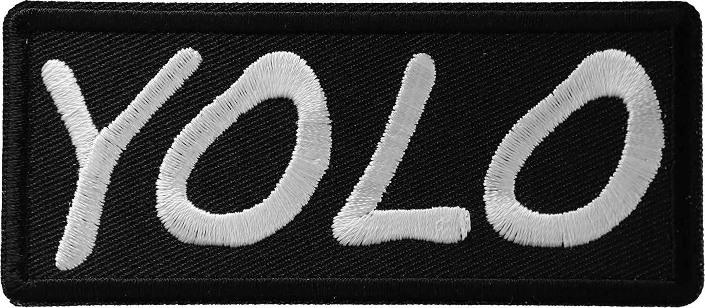 Yolo Patch - 3.5x1.5 inch – Funny Embroidered Patch Appliqué Craft Supply