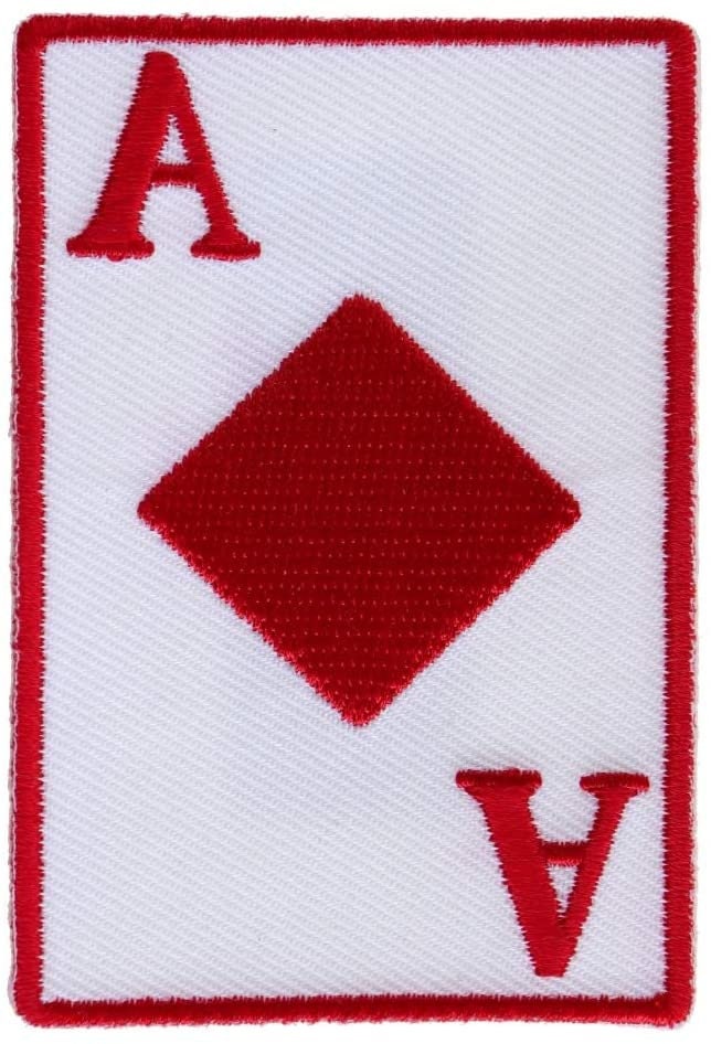 Ace of Diamonds Patch - 2x3 inch – Motorcycle Embroidered Patch Appliqué Craft Supply