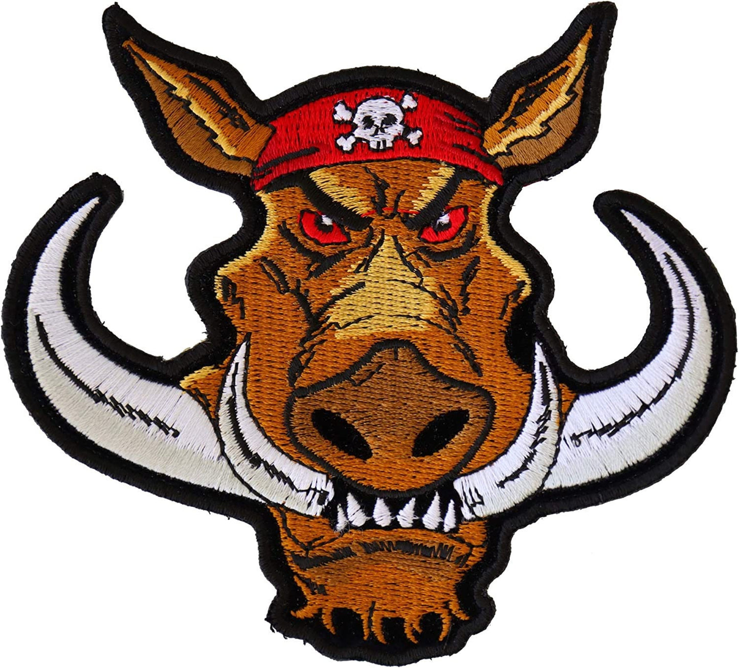 Biker Hog Patch Small Hawg - 4.5x4 inch – Biker Embroidered Patch Appliqué Craft Supply