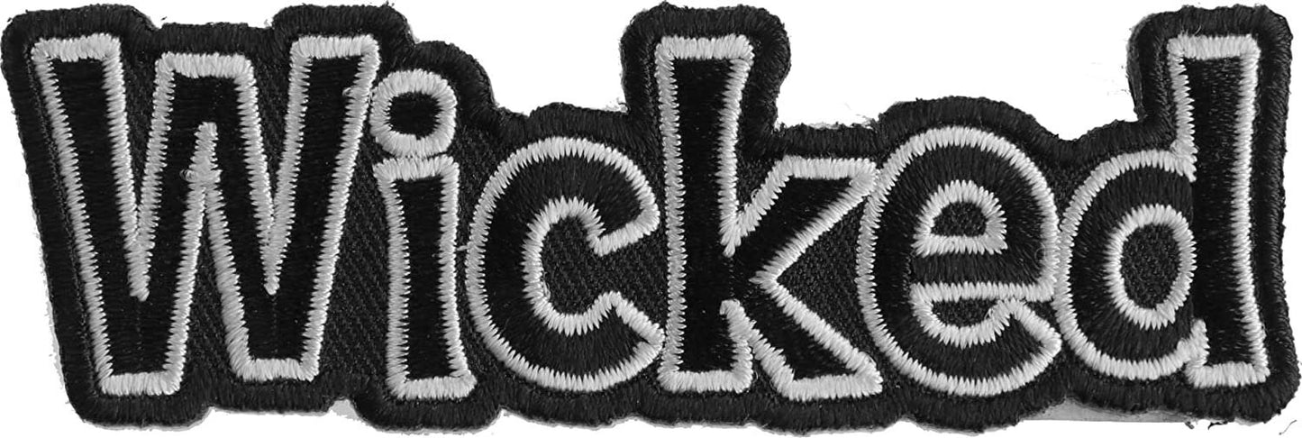 Wicked Patch - 3.5x1.5 inch – Motorcycle Embroidered Patch Appliqué Craft Supply