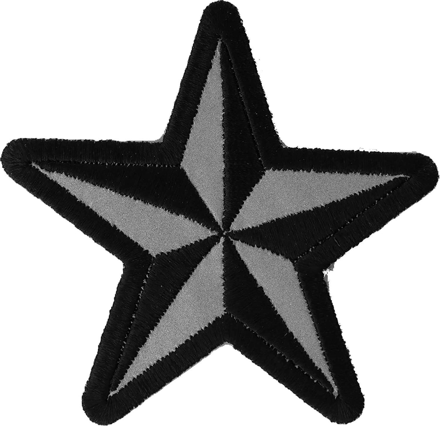 Reflective Nautical Star Patch - 3x3 inch – Motorcycle Embroidered Patch Appliqué Craft Supply