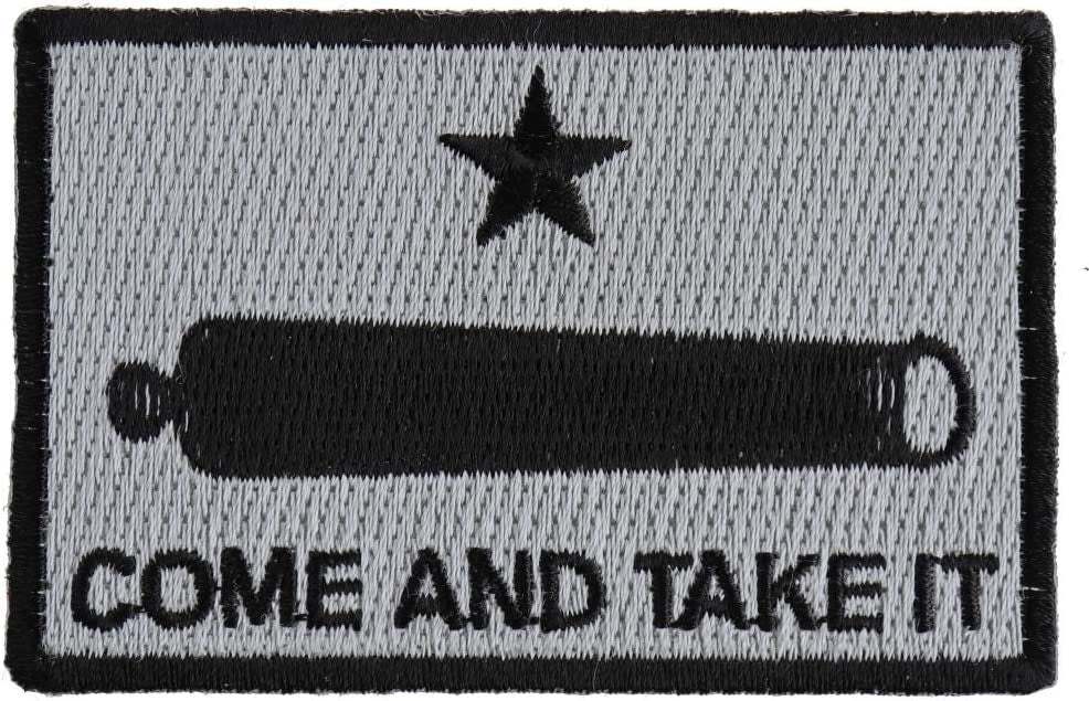 Come and Take It Cannon Star Patch - 3x2 inch – Patriotic Embroidered Patch Appliqué Craft Supply