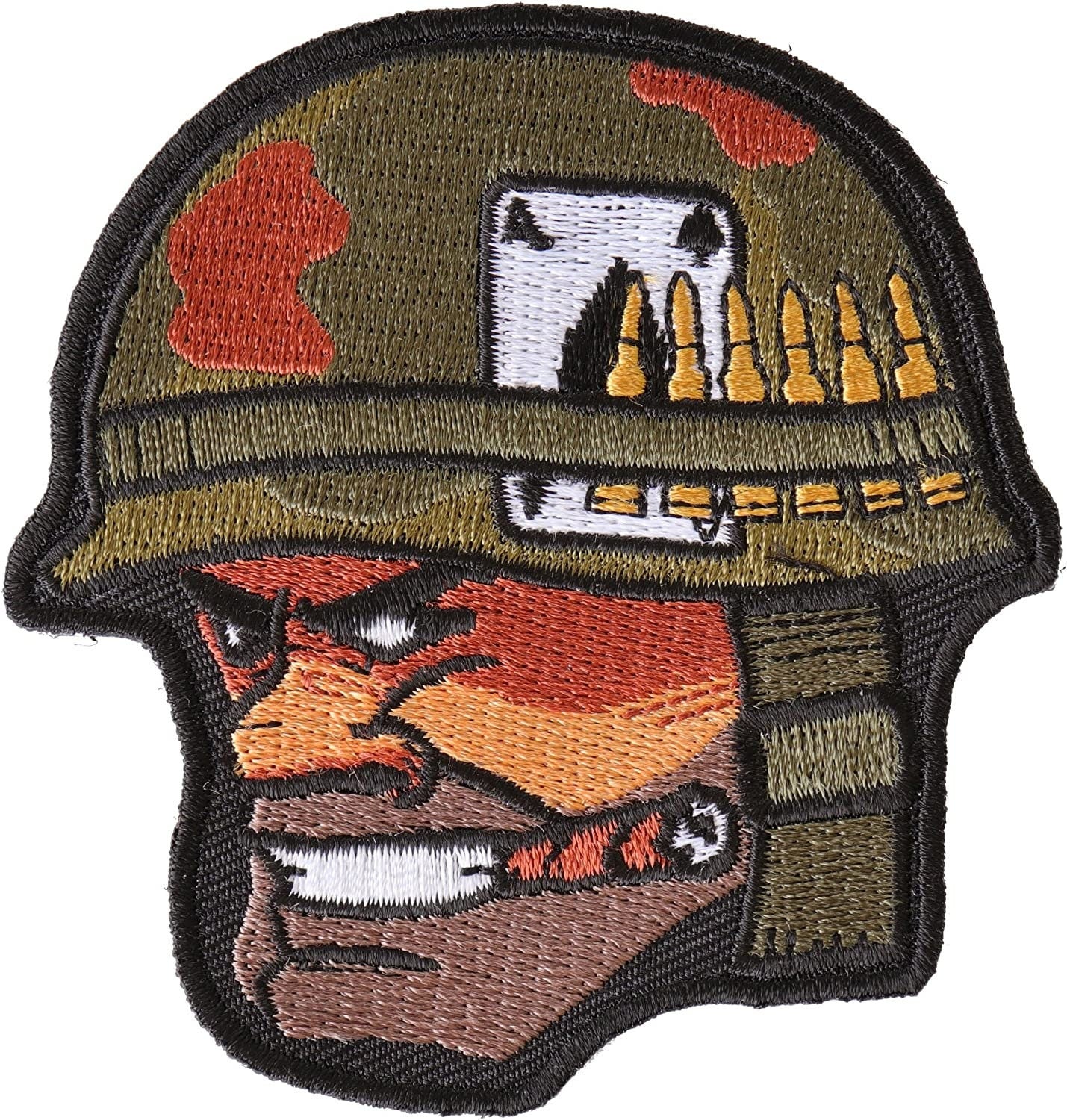 Soldier Cigar Ace of Spades Bullets and Helmet Patch - 3x3.3 inch – Military Embroidered Patch Appliqué Craft Supply