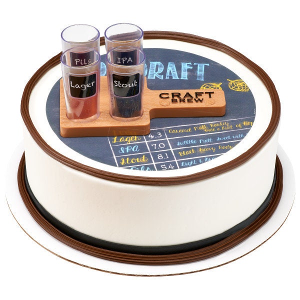 Craft Brew Flight Cake Topper - Fun Beer Drinking Game Party Lager Cake Decoration - Birthday Craft Beer Decoset Craft Supply