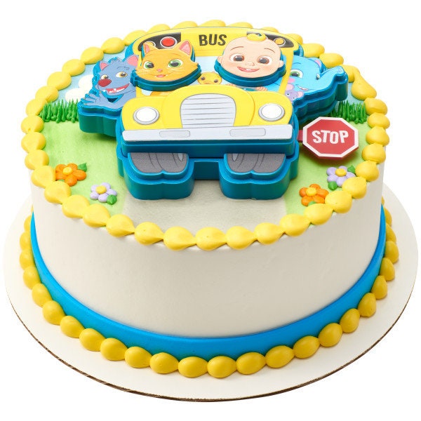 CoComelon™ Cake Topper - School Bus Ready for Adventure! Birthday Party Cake Decoration - Kids Birthday Decoset Craft Supply