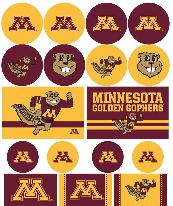 Officially Licensed MINNESOTA GOLDEN GOPHERS Sticker Sheet Decal - Vinyl Die-Cut Decal Stickers Set University of Minnesota Craft Supply