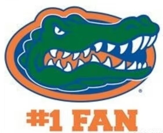 Officially Licensed FLORIDA GATORS #1 FAN Multi-Use Color Decal - University of Florida Vinyl Decal Sticker Car Truck Window Craft Supply