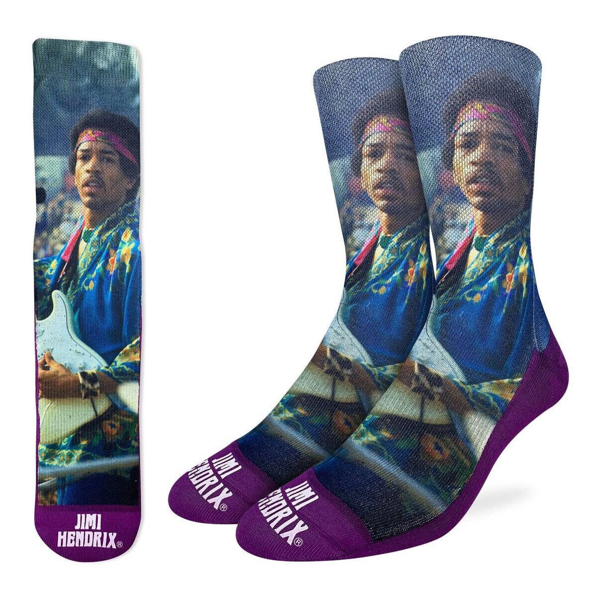 JIMI HENDRIX Concert Crew Socks - Officially Licensed Rock Band Music Novelty Socks - Men's Adult 8-12 Unisex - For Craft Costume Supply