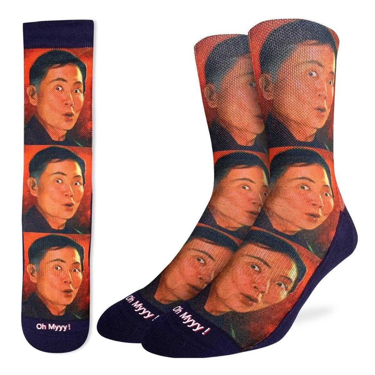 GEORGE TAKEI Crew Socks Socks - Actor Author Novelty Active Fit Socks - Men's Adult 8-12 Unisex - For Craft Costume Supply