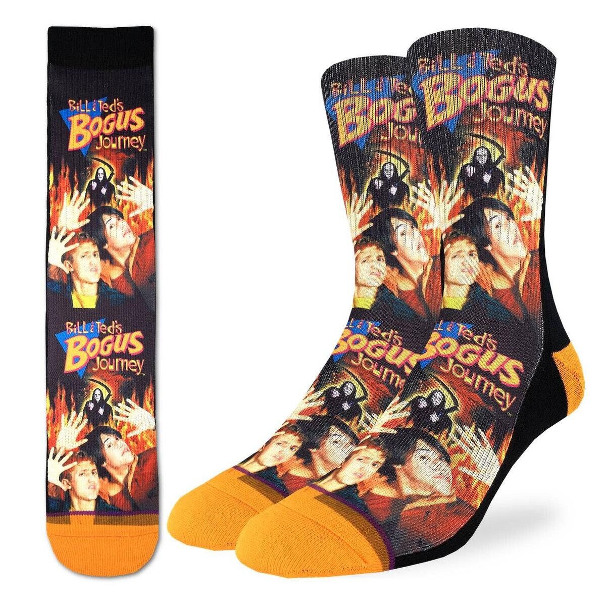 Bill & Ted's Bogus Journey Crew Socks - Classic Movie Novelty Active Fit Socks - Men's Adult 8-12 Unisex - For Craft Costume Supply