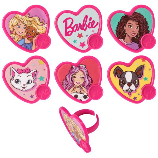 12 BARBIE Cupcake Rings - Be The Future Barbie Cake Toppers for Birthday Party Decoration Craft Supply