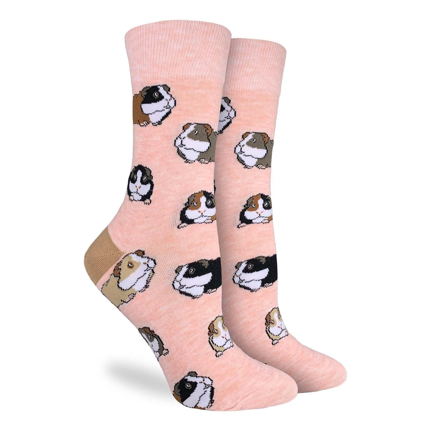 GUINEA PIGS Crew Socks - Novelty Active Fit Socks - Women's Adult 5-9 Unisex - Guinea Pig Pet Rodent - For Craft Costume Supply